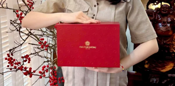 Hộp đựng trà đôi đỏ PK - Ảnh 2