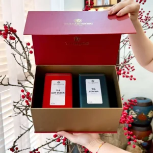 Hộp đựng trà đôi đỏ PK