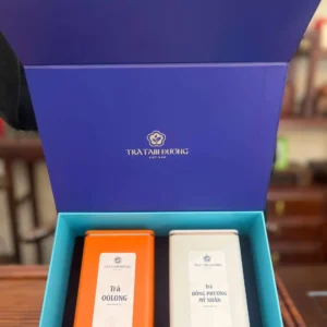 Hộp đựng trà đôi xanh PK